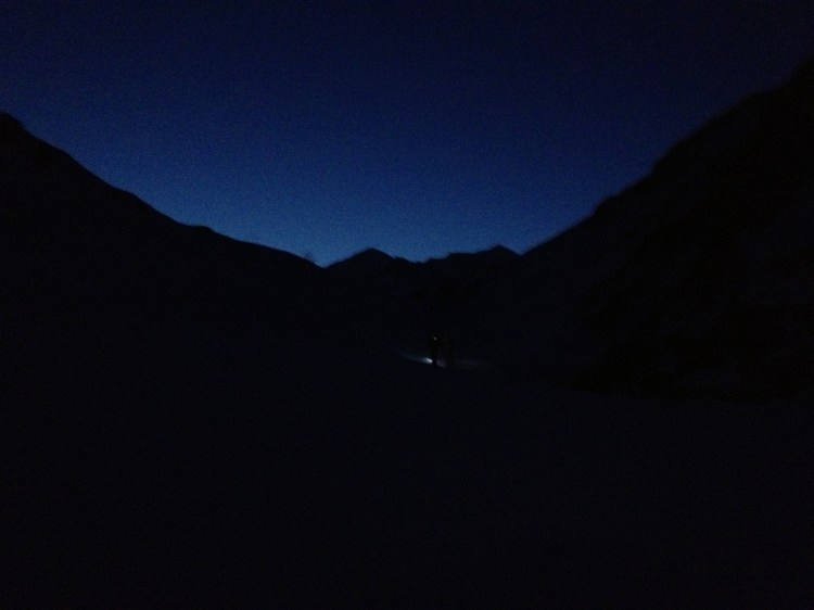 Dawn.  Mount Silvertip visible from the creek